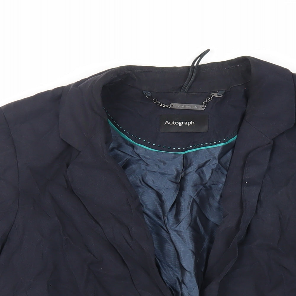 Autograph Womens Blue Jacket Blazer Size 14 - Open