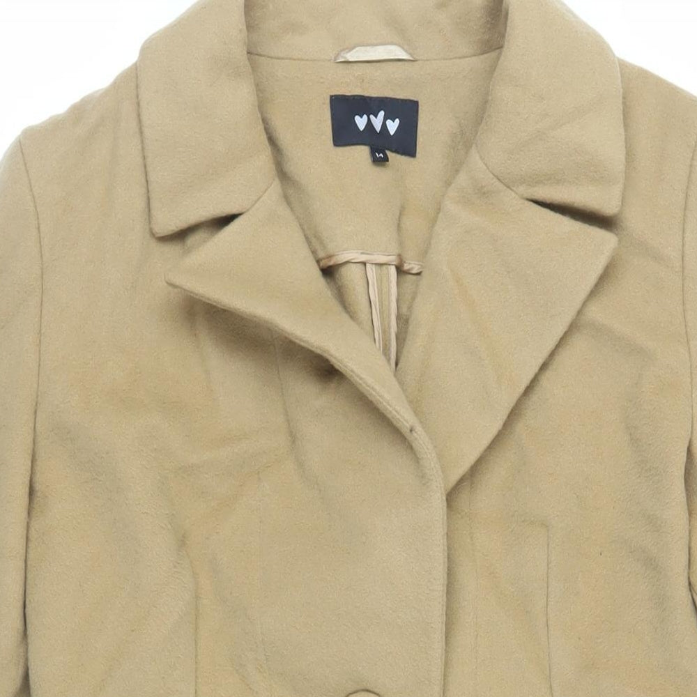 Womens UK Size 14 Per Una Brown Overcoat