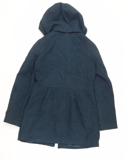 Divided by H&M Womens Green Pea Coat Coat Size 10 Button - Hooded