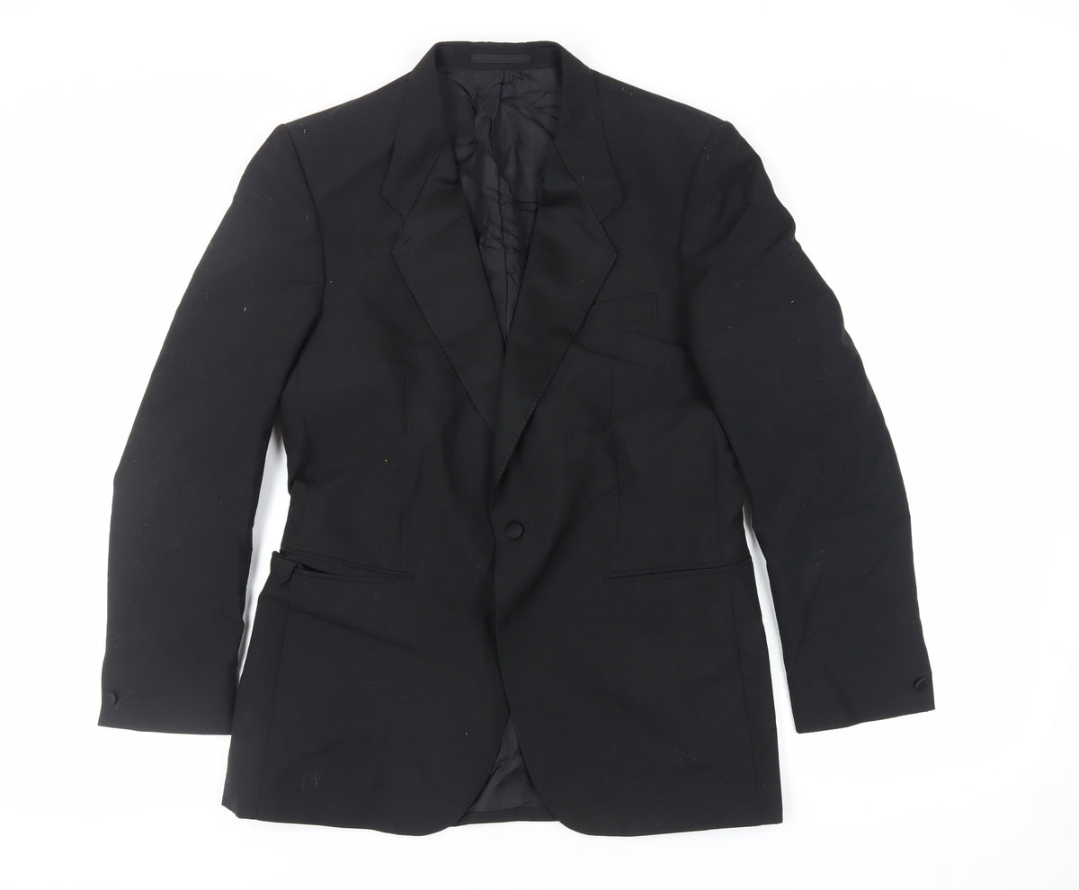 Mens UK Size 40 Turo Regular Black Suit Tuxedo