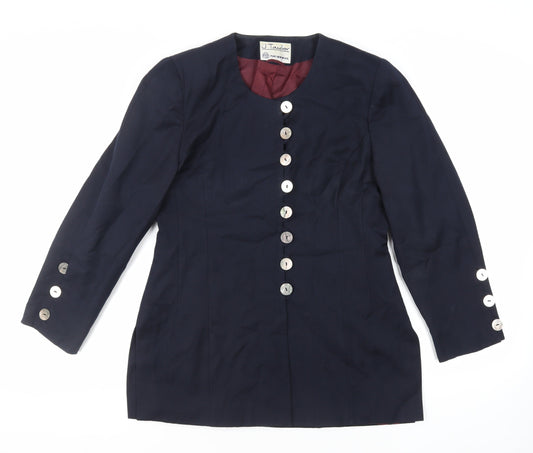 J.Taylor Womens Blue Jacket Blazer Size 14 Button - Vintage