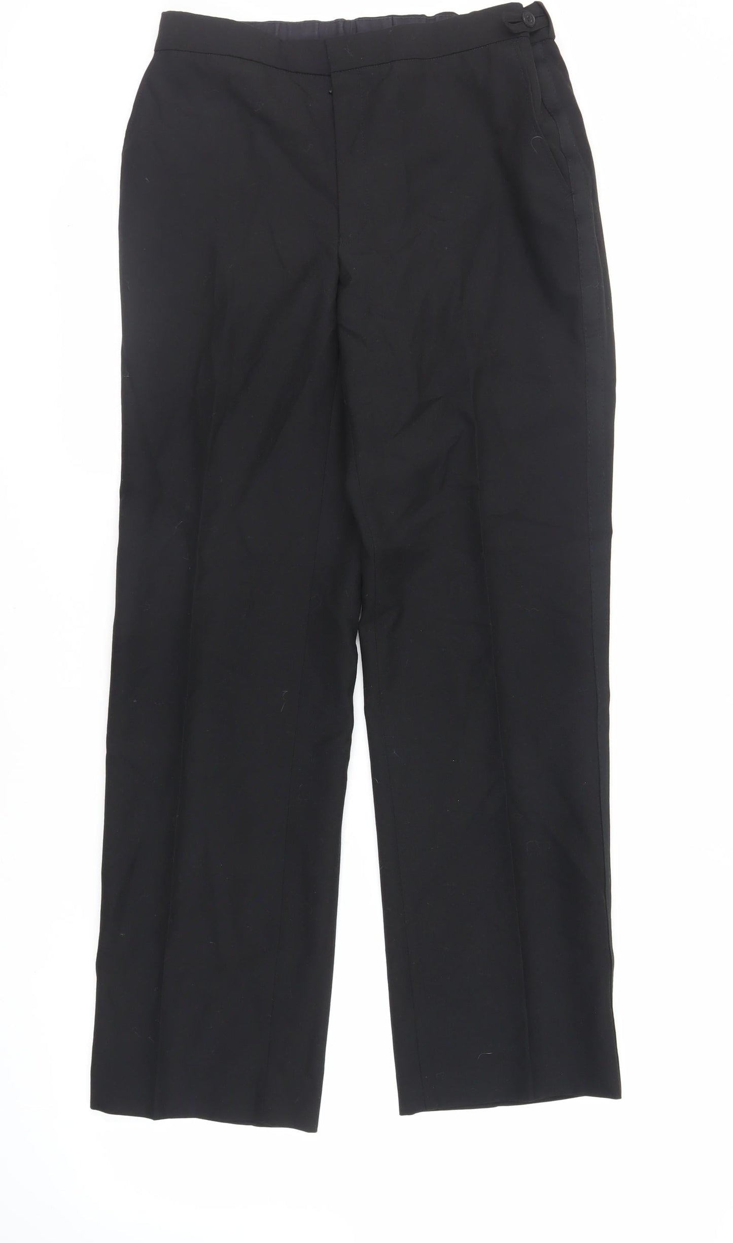 Mens UK Size 34 in Turo Regular Fit Dress Pants Black Trousers