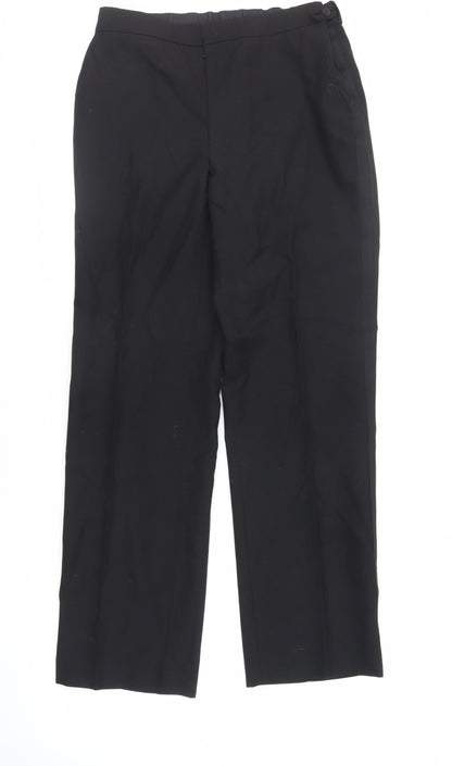 Mens UK Size 34 in Turo Regular Fit Dress Pants Black Trousers