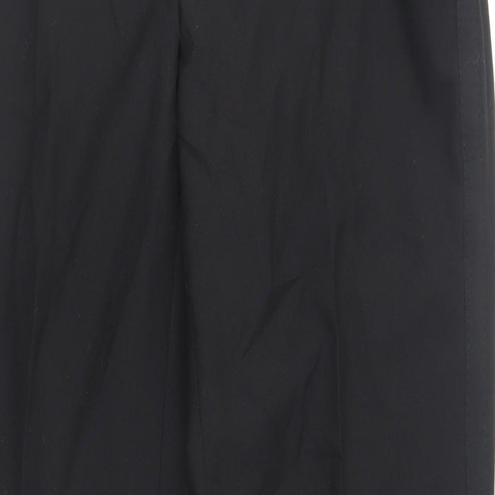 Mens UK Size 34 in Turo Regular Fit Dress Pants Black Trousers