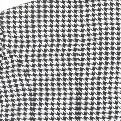 Classic Woman Womens Black Geometric Jacket Blazer Size 12 Button