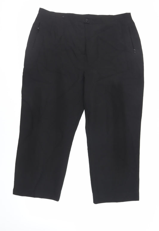 Womens UK Size 20 Sarah Hamilton Regular Fit  Black Trousers