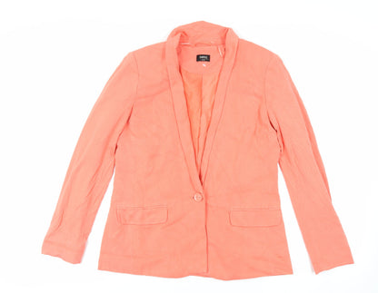 Oasis Womens Orange Jacket Blazer Size 12 Button
