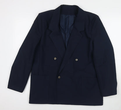 Classics Womens Blue Jacket Blazer Size 14 Button