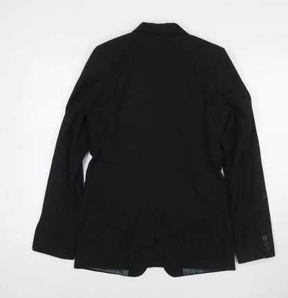 John Lewis Womens Black Jacket Blazer Size 14 Button