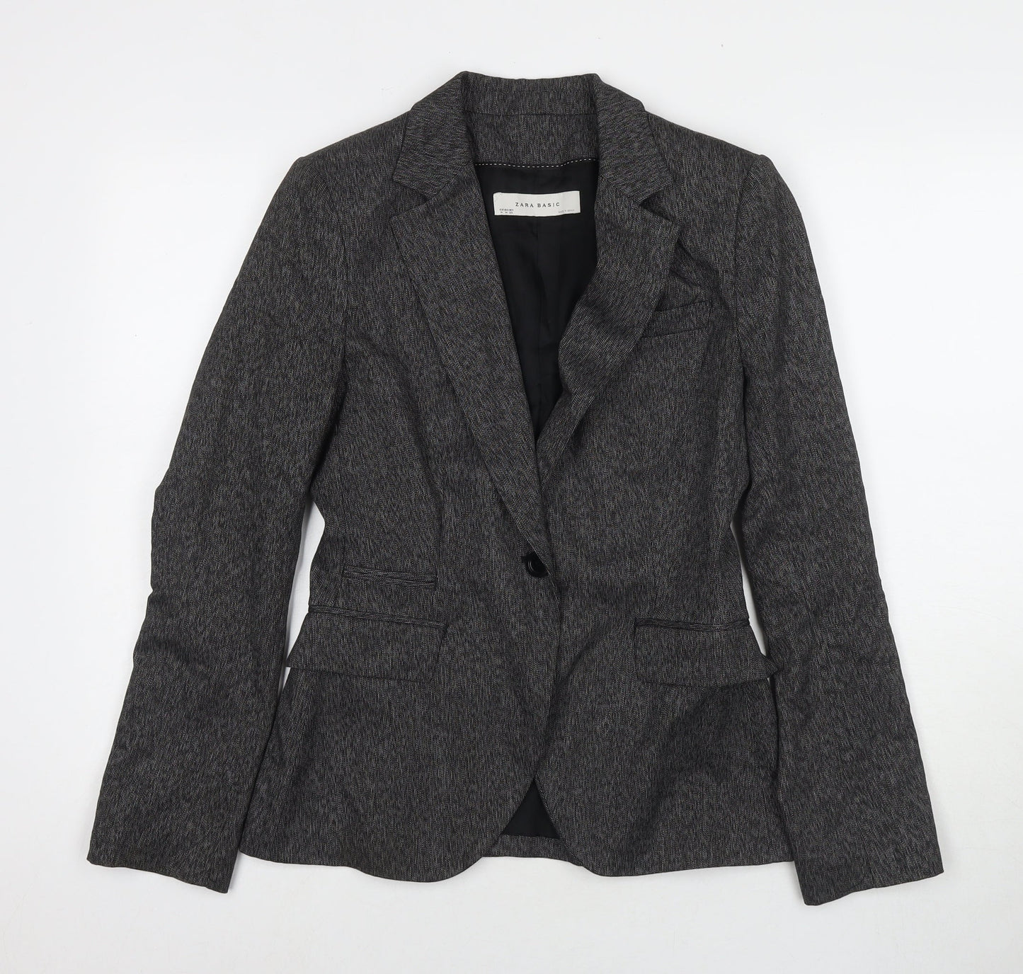 Zara Womens Grey Jacket Blazer Size M Button