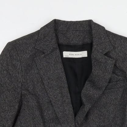 Zara Womens Grey Jacket Blazer Size M Button