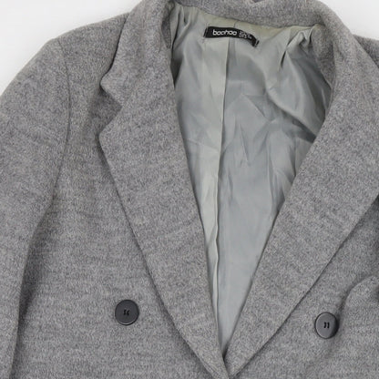 Womens UK Size 10 Boohoo Grey Overcoat