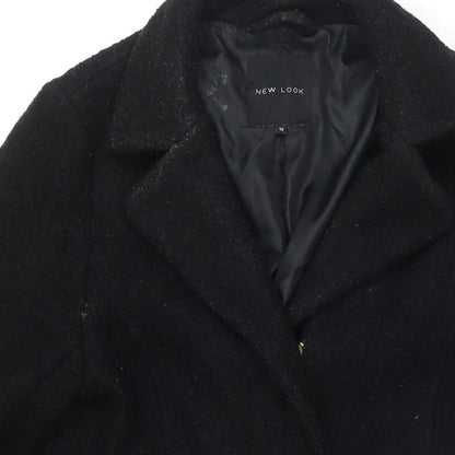 Womens UK Size 12 New Look Black Overcoat