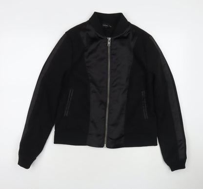 Womens UK Size 10 Label Lab Black Bomber Jacket