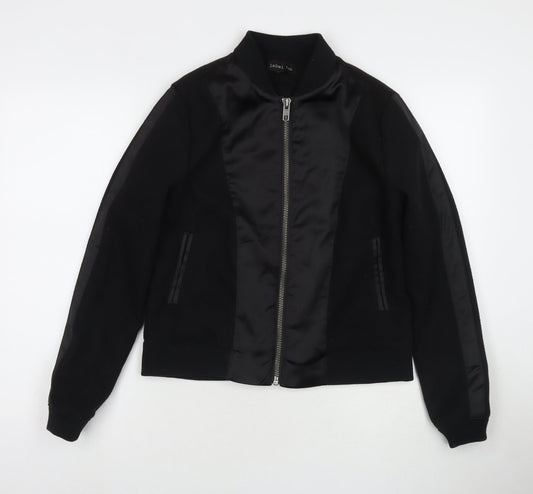 Womens UK Size 10 Label Lab Black Bomber Jacket