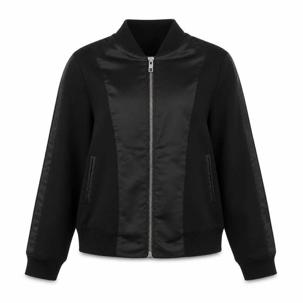 Womens UK Size 10 Label Lab Black Bomber Jacket
