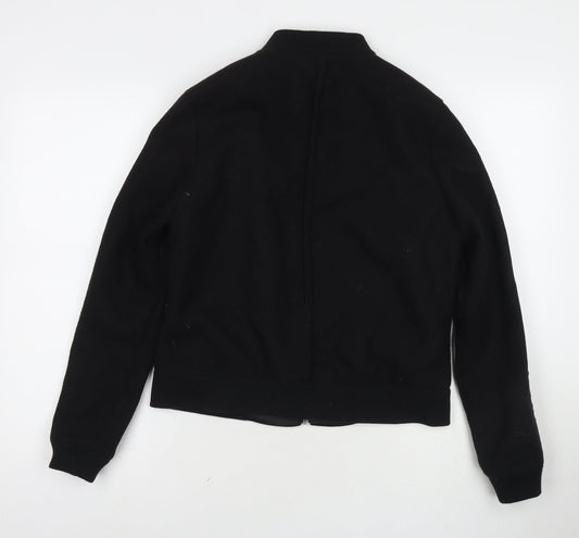 Womens UK Size 10 Label Lab Black Bomber Jacket