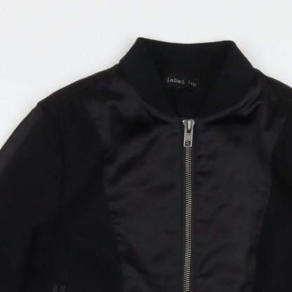 Womens UK Size 10 Label Lab Black Bomber Jacket