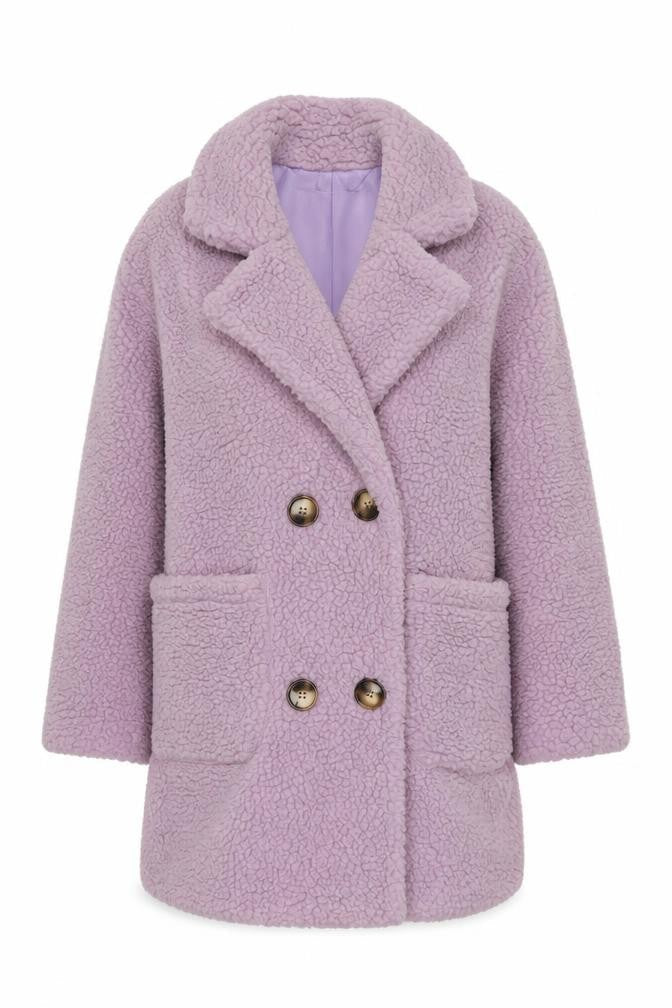 Womens UK Size 8 PRETTYLITTLETHING Purple Overcoat