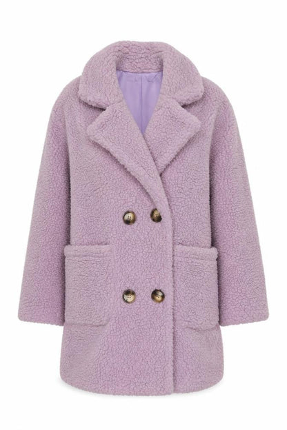 Womens UK Size 8 PRETTYLITTLETHING Purple Overcoat