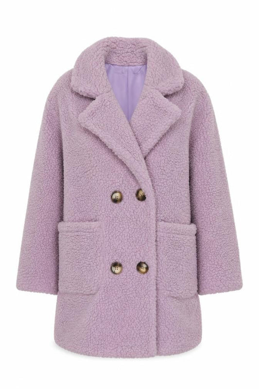 Womens UK Size 8 PRETTYLITTLETHING Purple Overcoat