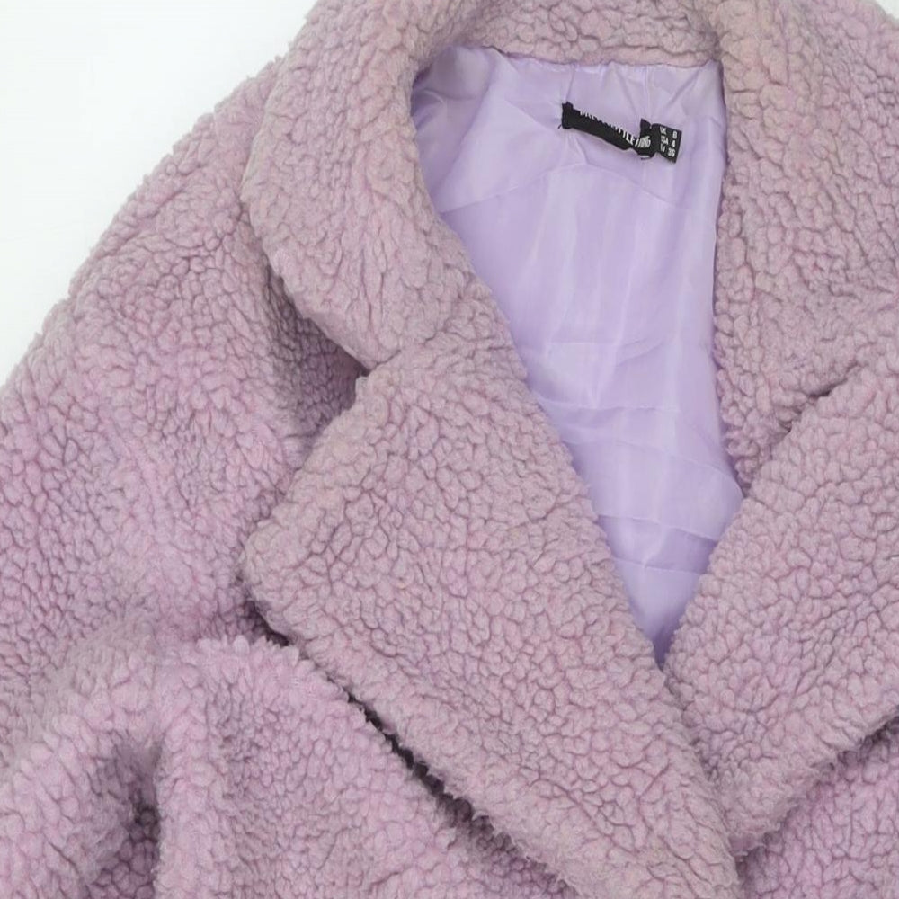 Womens UK Size 8 PRETTYLITTLETHING Purple Overcoat