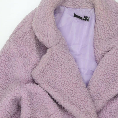 Womens UK Size 8 PRETTYLITTLETHING Purple Overcoat