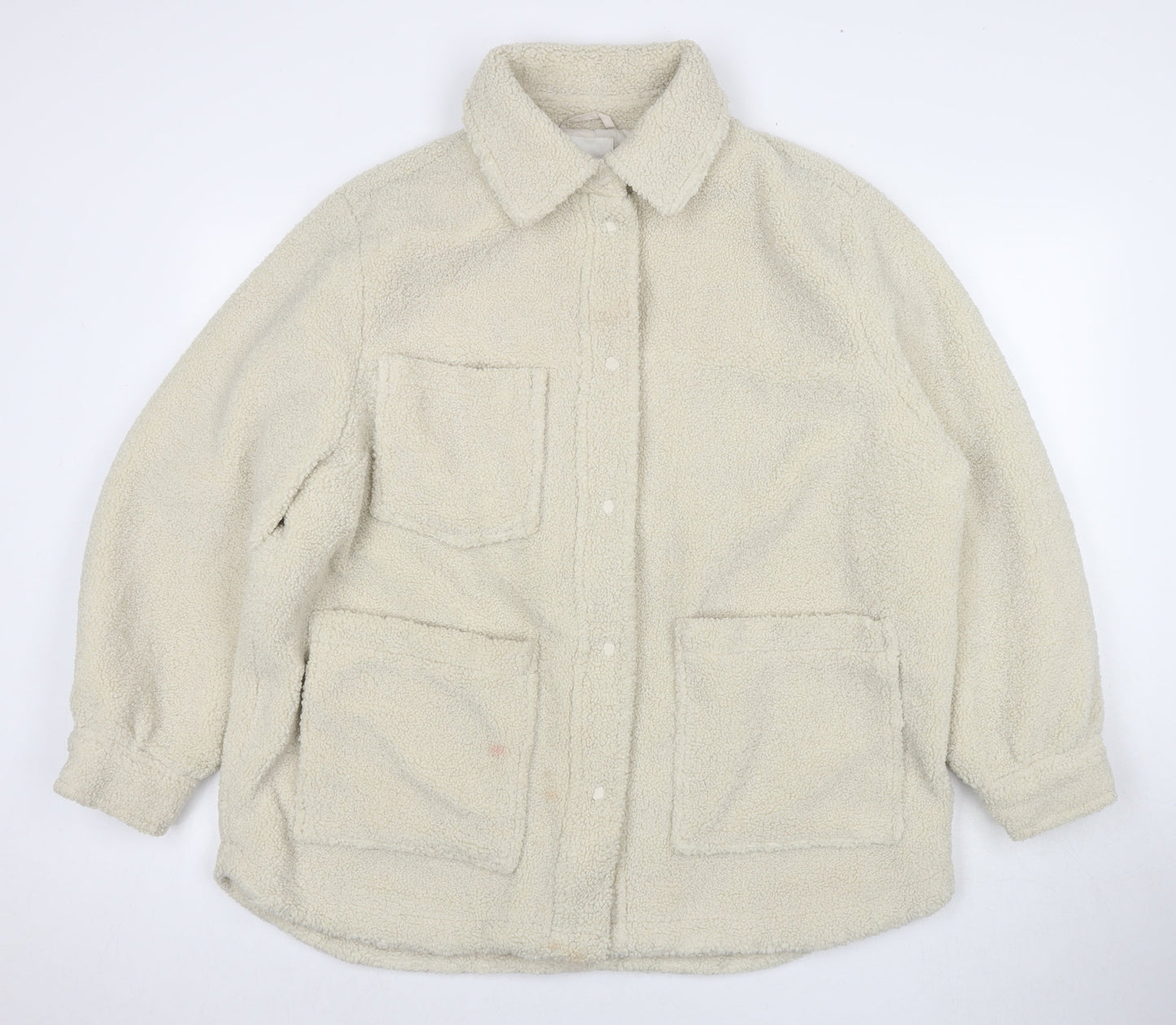 Womens UK Size L H&M Ivory Overcoat