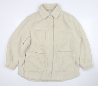 Womens UK Size L H&M Ivory Overcoat