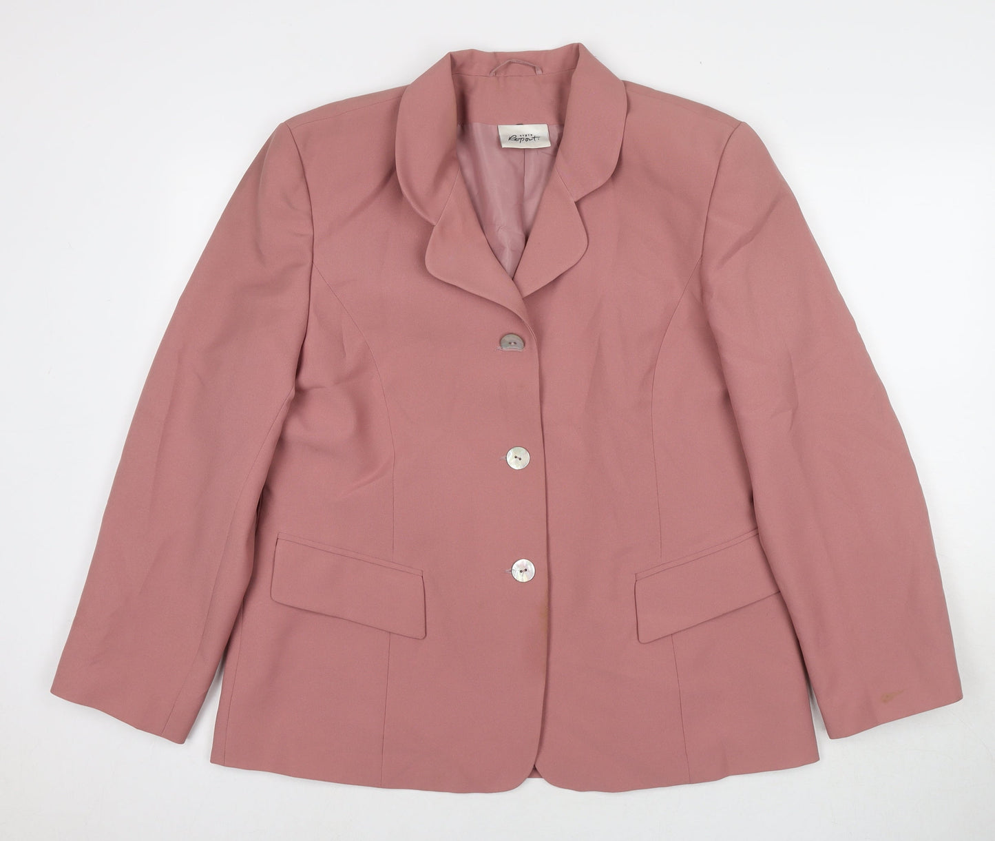 Report Womens Pink Jacket Blazer Size 18 Button