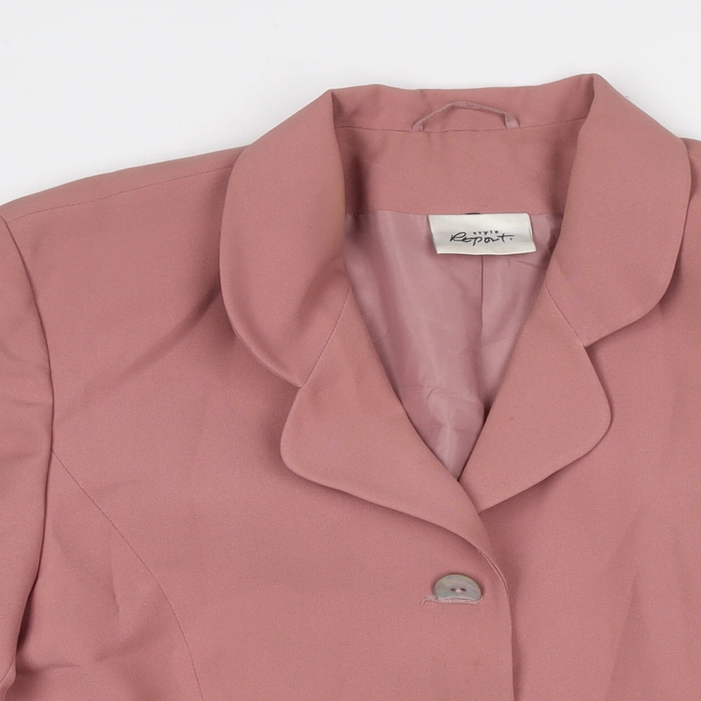 Report Womens Pink Jacket Blazer Size 18 Button