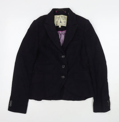 Womens UK Size 8 Jack Wills Black Pea Coat