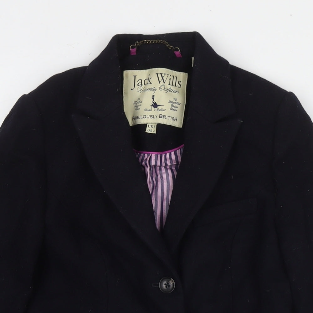 Womens UK Size 8 Jack Wills Black Pea Coat