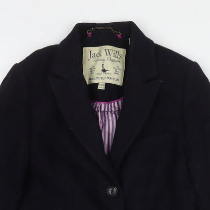 Womens UK Size 8 Jack Wills Black Pea Coat