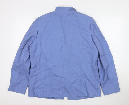 EWM Womens Blue Jacket Blazer Size 14