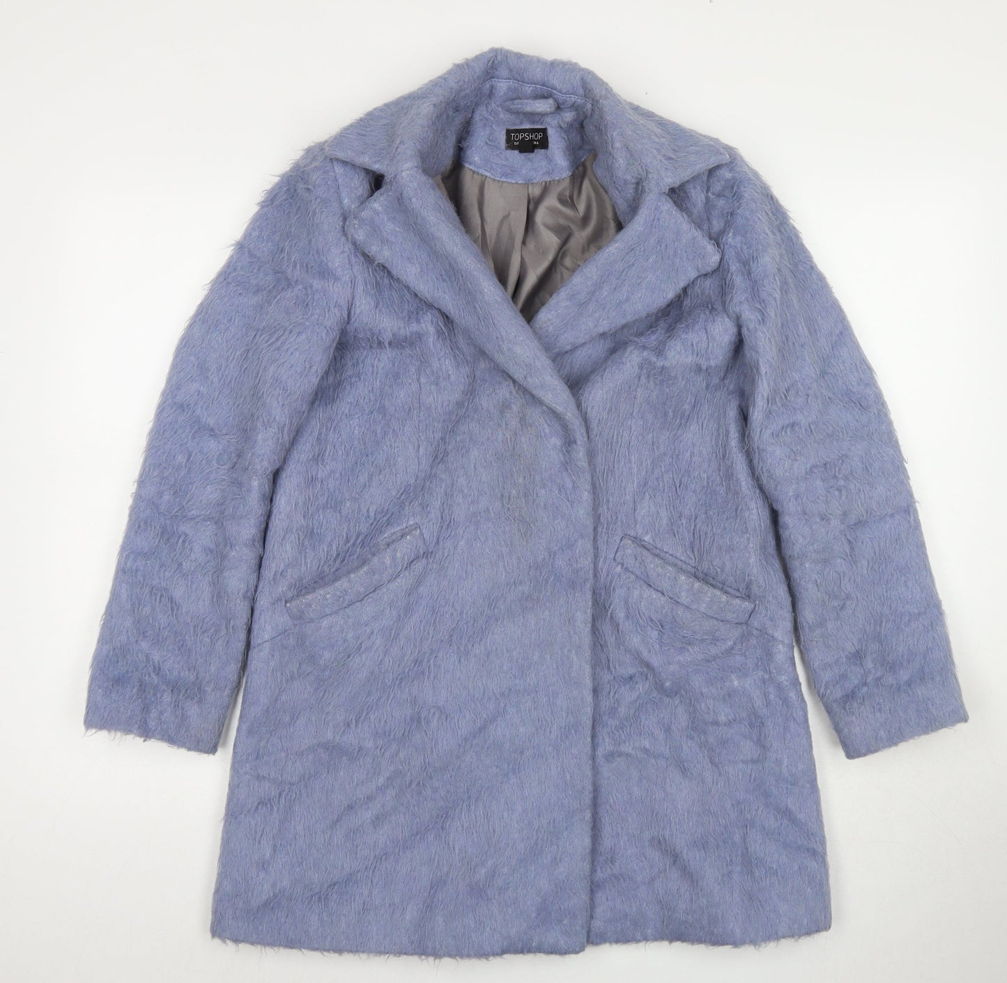Womens UK Size 6 Topshop Blue Overcoat