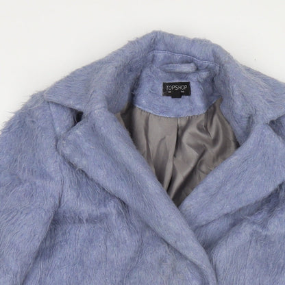 Womens UK Size 6 Topshop Blue Overcoat