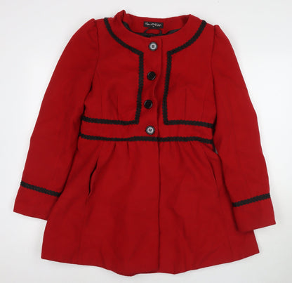 Womens UK Size 12 Miss Selfridge Red Overcoat