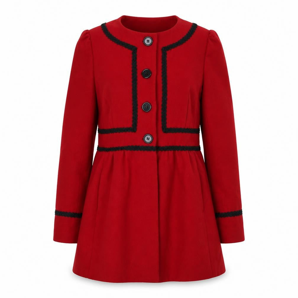 Womens UK Size 12 Miss Selfridge Red Overcoat