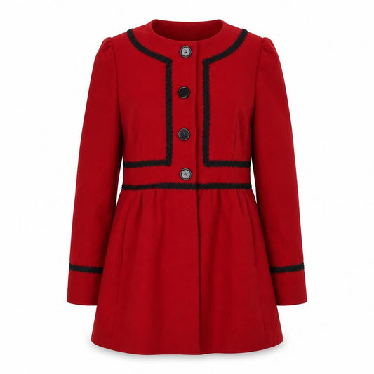 Womens UK Size 12 Miss Selfridge Red Overcoat