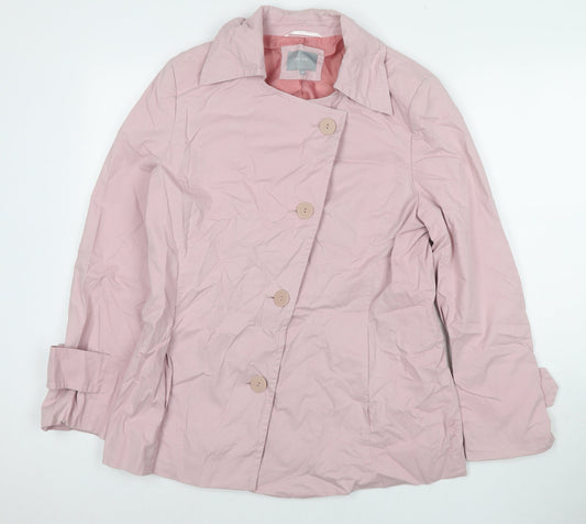 Per Una Womens Pink Trench Coat Coat Size 14 Button