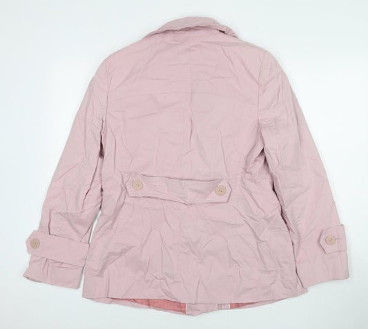 Per Una Womens Pink Trench Coat Coat Size 14 Button