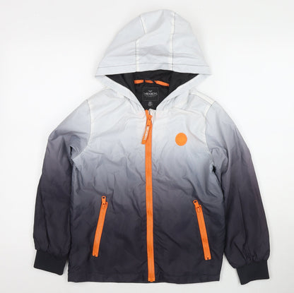 Additional front view of Threadboys boys’ grey colourblock jacket, size 9-10, years zip