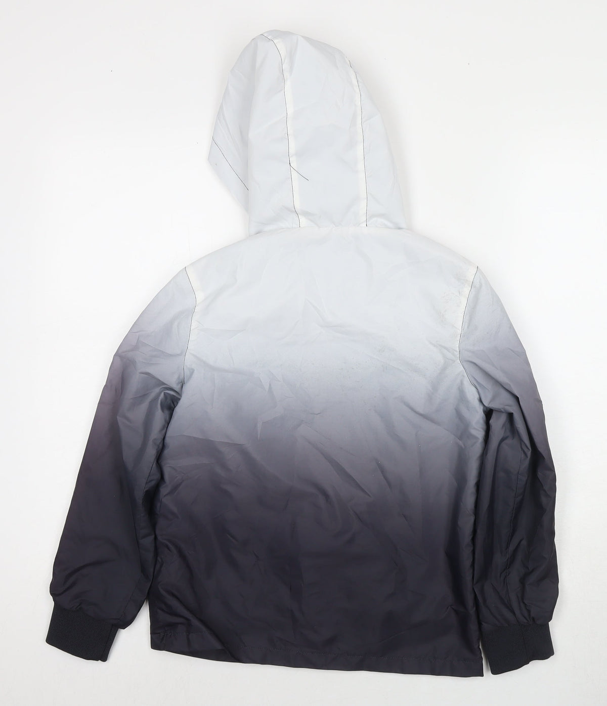 Back view of Threadboys boys’ grey colourblock jacket, size 9-10, years zip