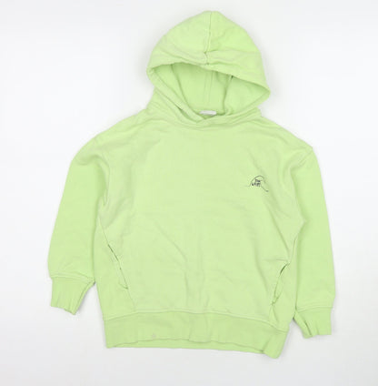 Zara Girls Green Cotton Pullover Sweatshirt Size 7 Years Pullover - New Waves