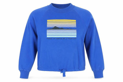 Old Navy Womens Blue Cotton Pullover Sweatshirt Size XS Pullover - Today Is Gonna Be A Good Day