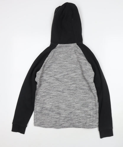NEXT Boys Grey Colourblock Cotton Full Zip Hoodie Size 11 Years Zip