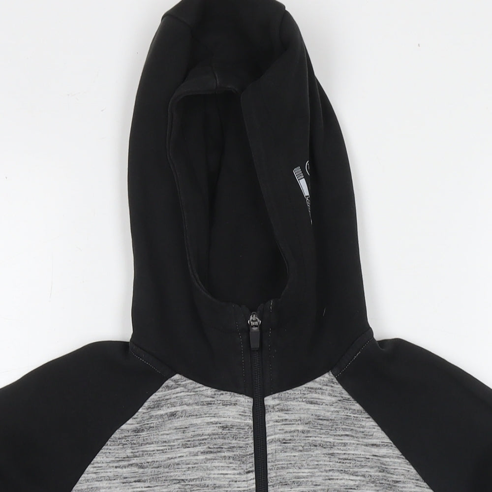 NEXT Boys Grey Colourblock Cotton Full Zip Hoodie Size 11 Years Zip