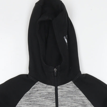 NEXT Boys Grey Colourblock Cotton Full Zip Hoodie Size 11 Years Zip