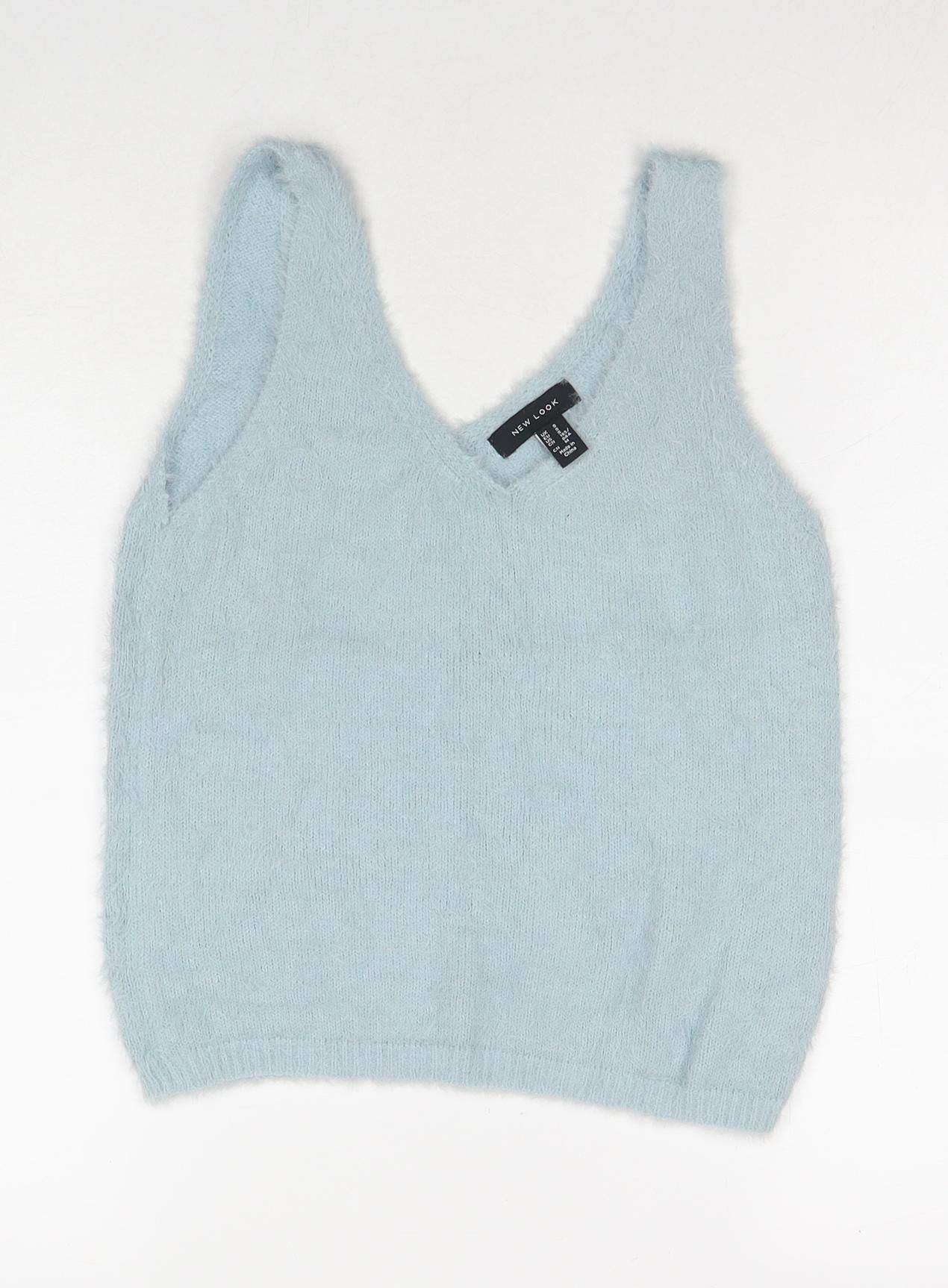 Womens UK Size S New Look Blue Basic Tank